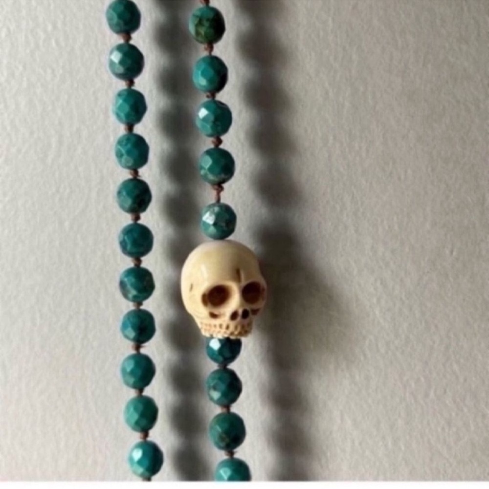 Victoria Cunningham Turquoise Necklace Mammoth Skull Pendant